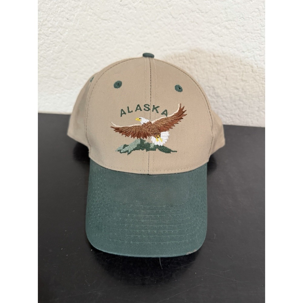 Alaska Shirt Company beige green Alaska eagle‎ snapback hat cap